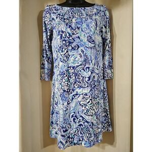 Lilly Pulitzer Sophie Blue 60 Animals Anniversary Print Dress UPF 50+ Size Small